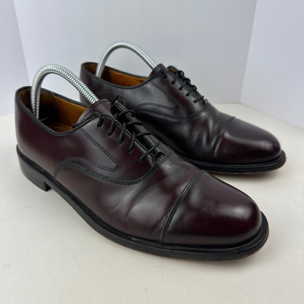 Cole Haan Burgundy Leather Cap Toe Oxford Dress Shoes Classic Formal Mens 8.5